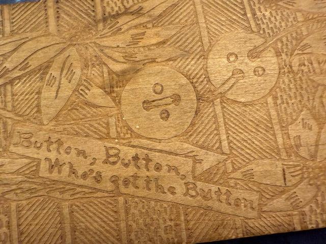 "Button, Button Who's Got the Button" Vintage Wooden Button Box
