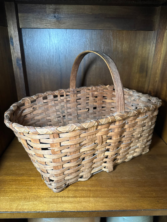 Large Antique Handwoven Gathering Basket