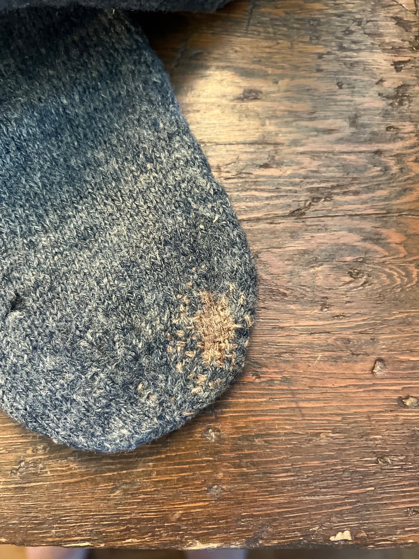 Early Wool Socks with Repair