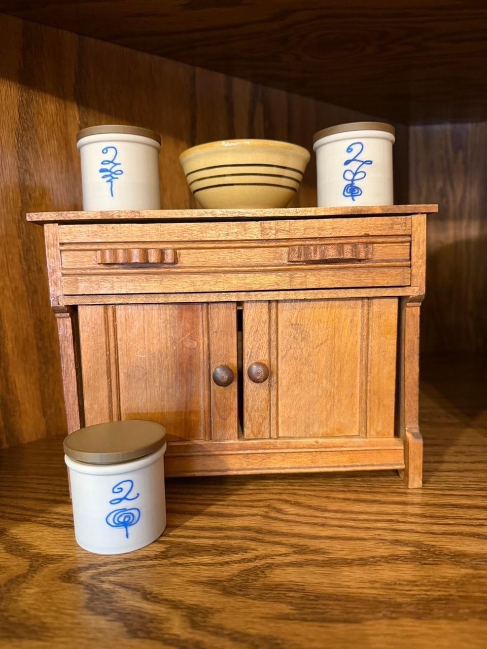 Set of 3 Miniature Crock Ornaments with Stacking Lids