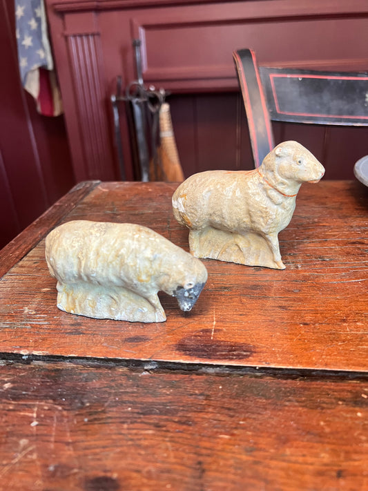 Set of 2 Chalkware Sheep