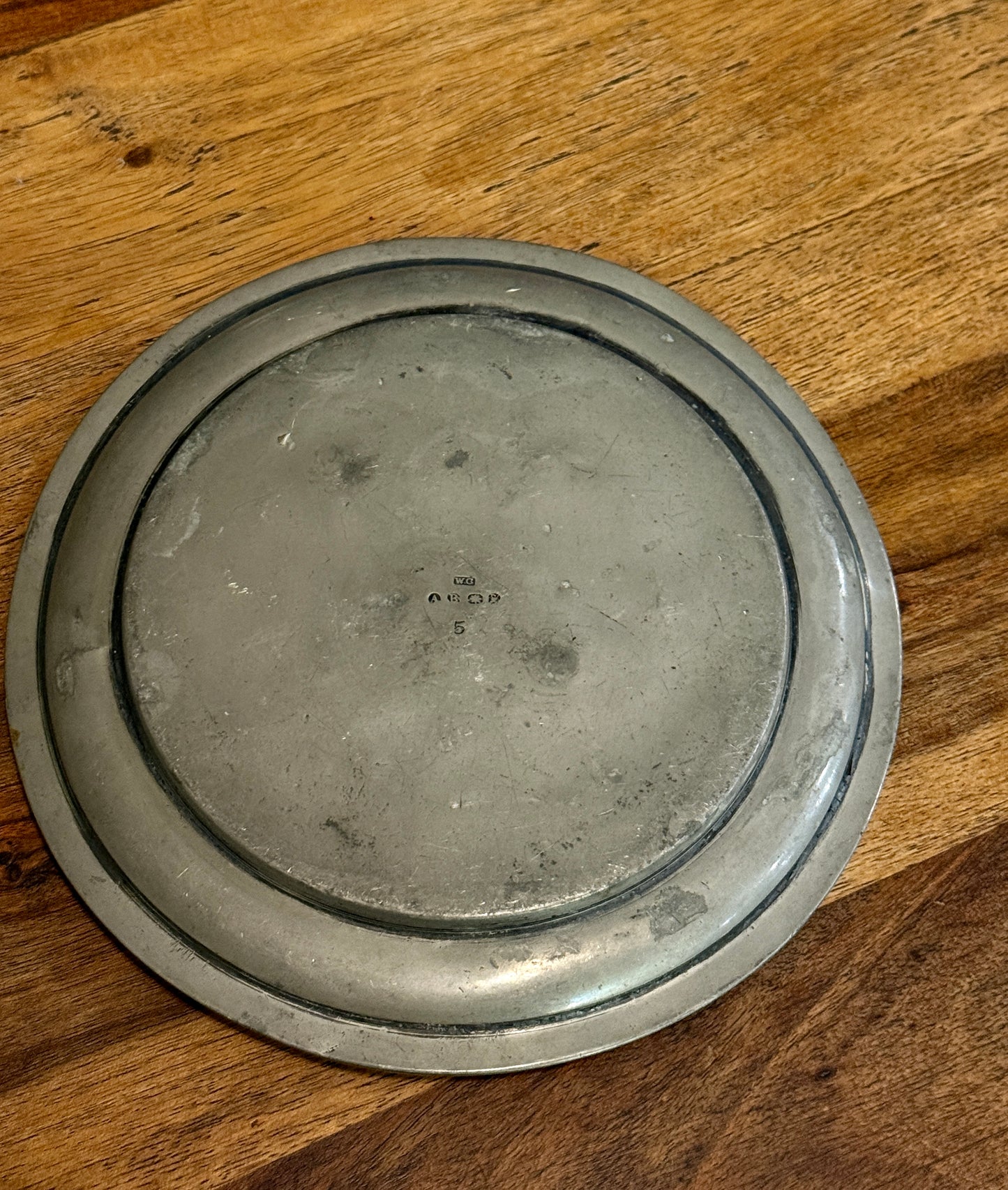 Early 9” Pewter Plate (1780-1820)