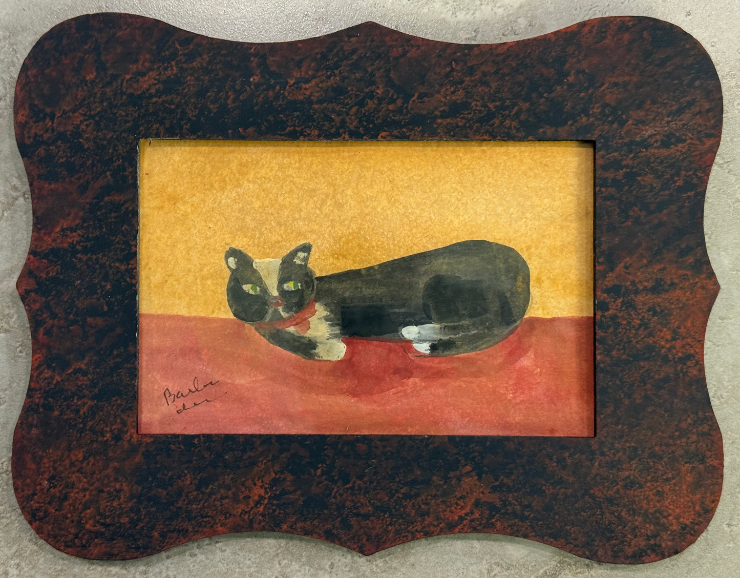 Barbara Irwin Folk Art Cat Painting