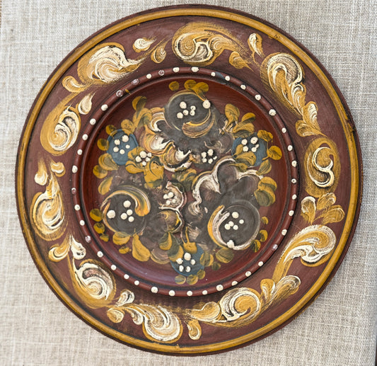 German Hand-Painted Folk Art Plate