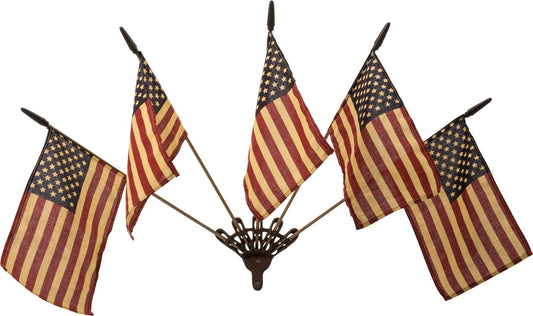 Primitive Flag Wall Mount with 5 Flags