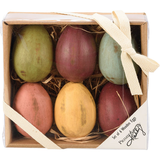 Set of 6 Wooden Eggs
