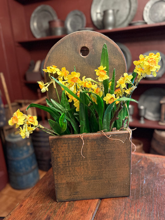 24” Large Primitive Wall/Door Box with Daffodils