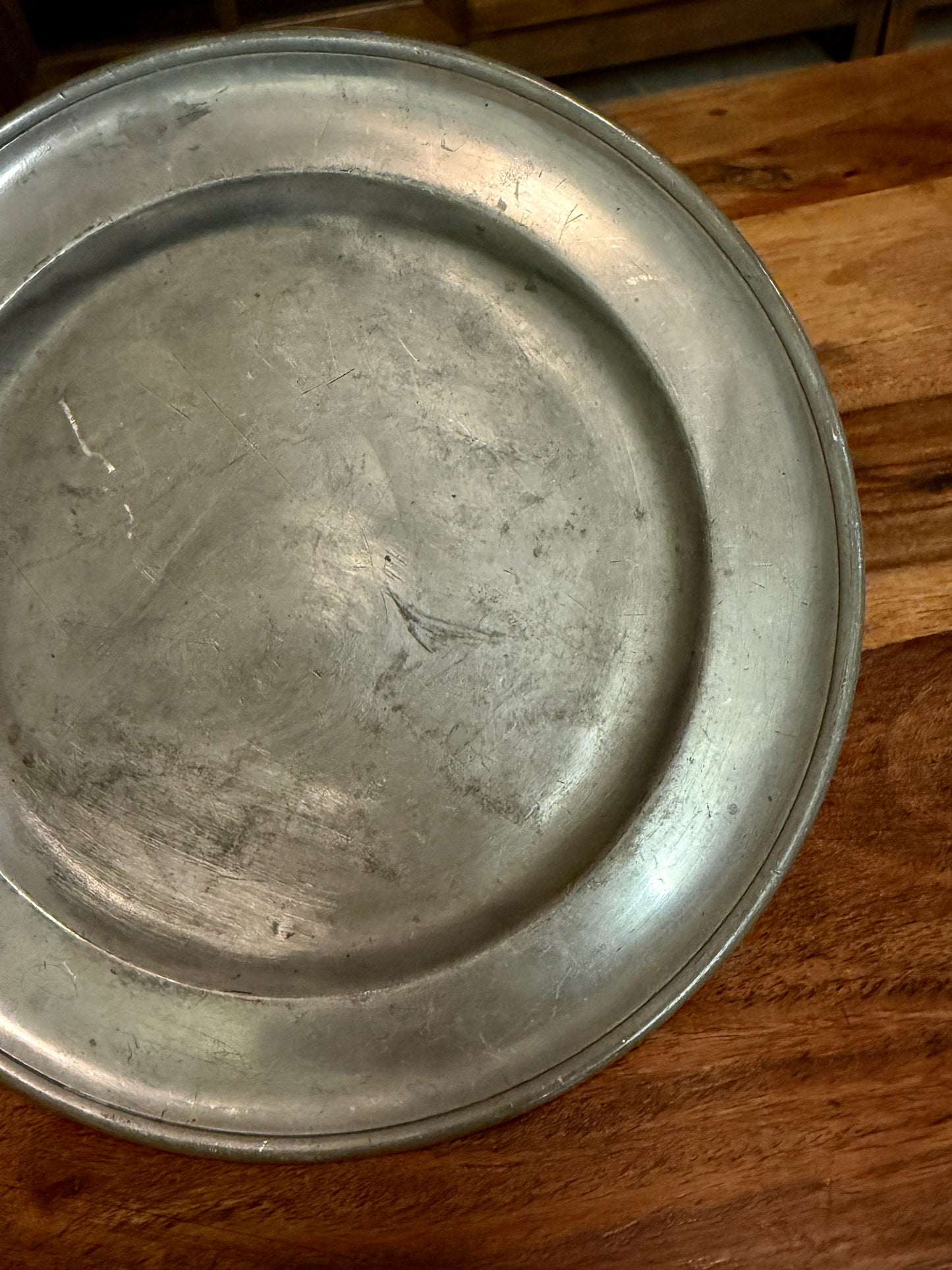 Early 9” Pewter Plate (1780-1820)