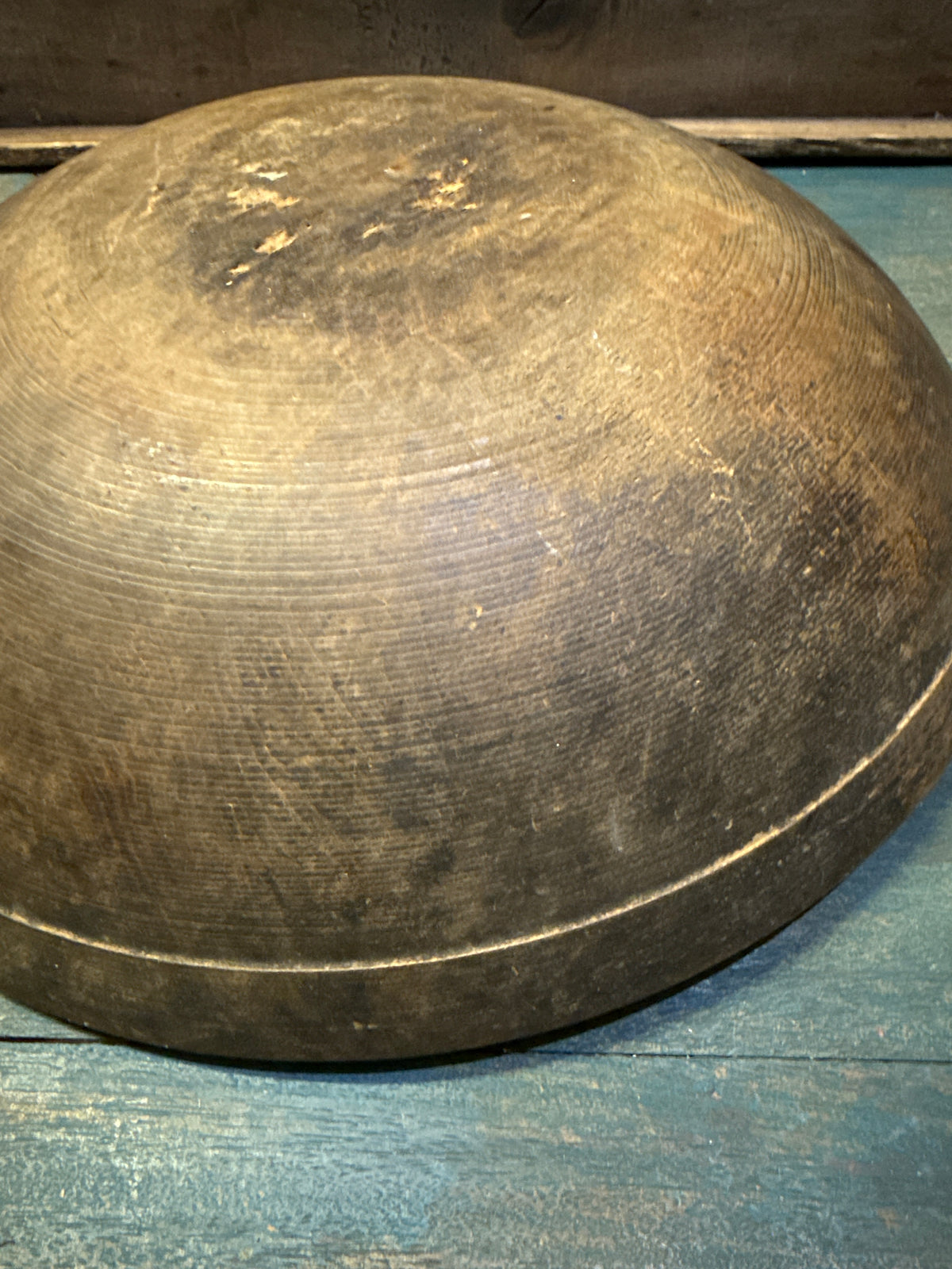 Early Wooden Bowl 13” ~ Nice Dark Patina (A)