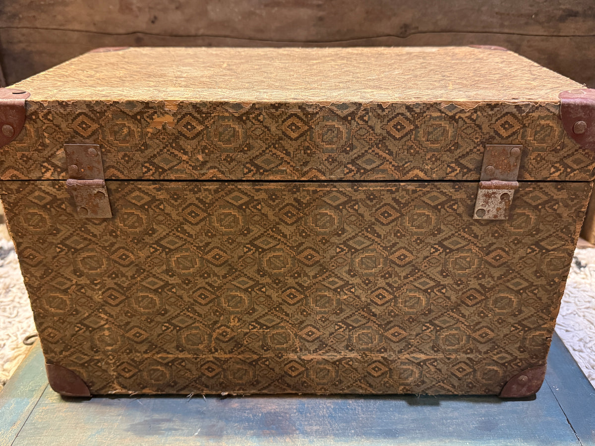 Antique Wallpaper-Covered Box