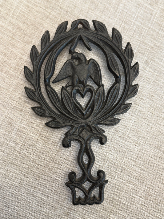 Folk Art Bird & Heart Trivet