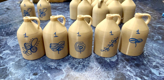 Set of 5 Faux Stoneware Jug Ornaments