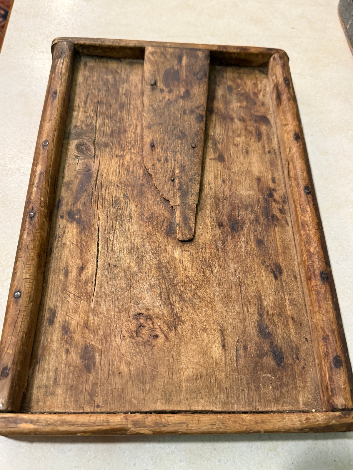 Early Wooden Scrub Board with Lye Soap