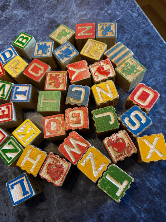 40 Vintage Wooden Blocks