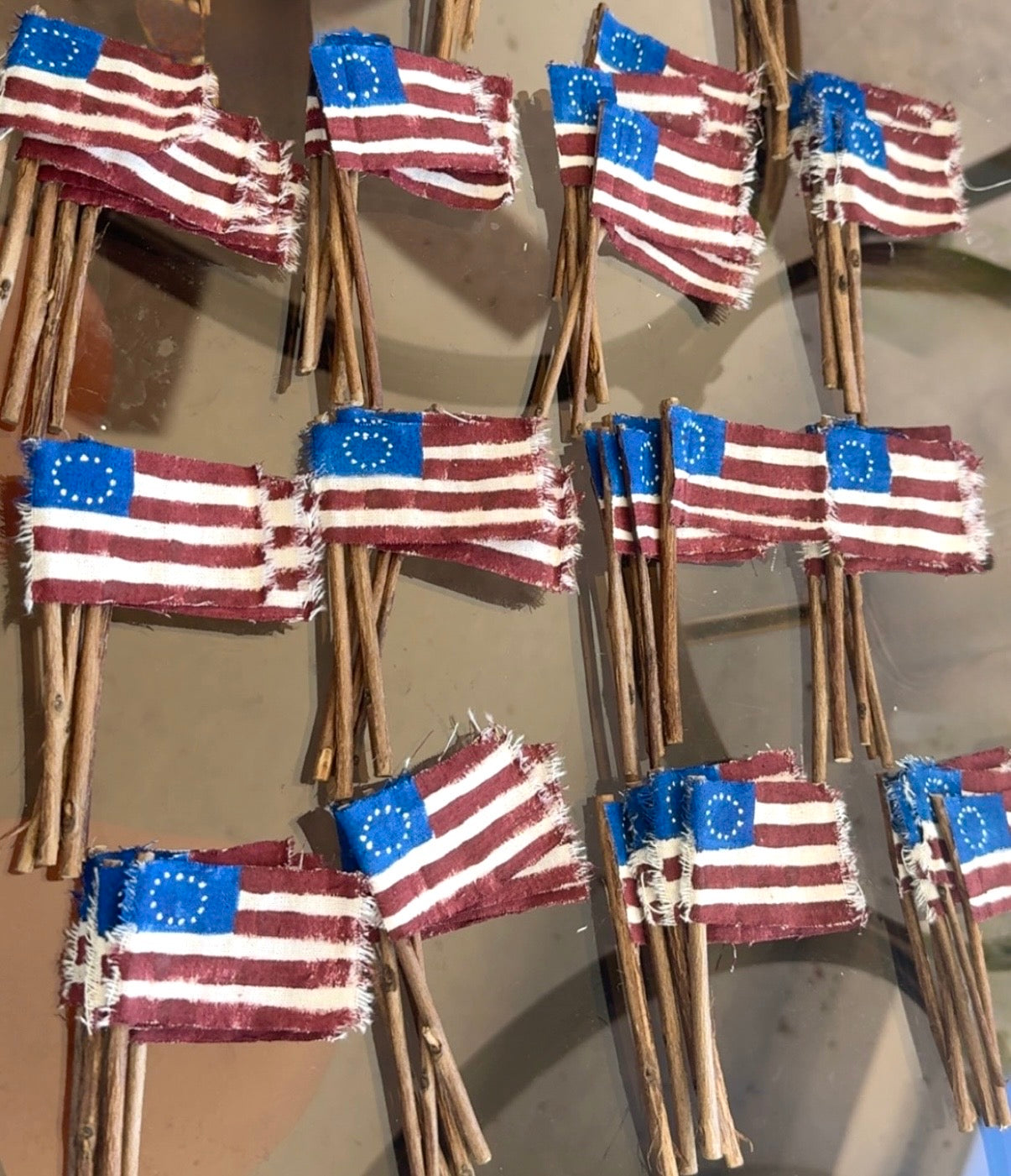 Set of 5 Primitive Folk Art Flags