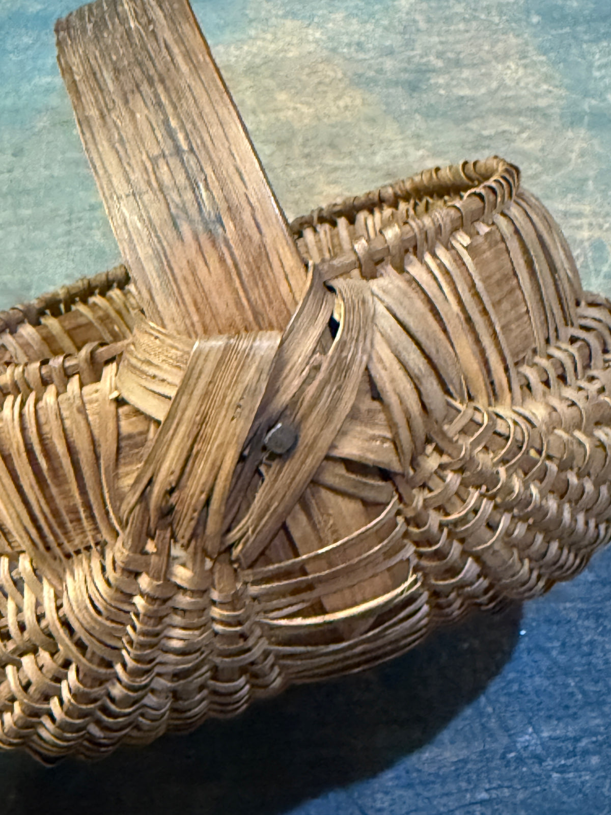 Small Antique Miniature Splint Gathering Basket