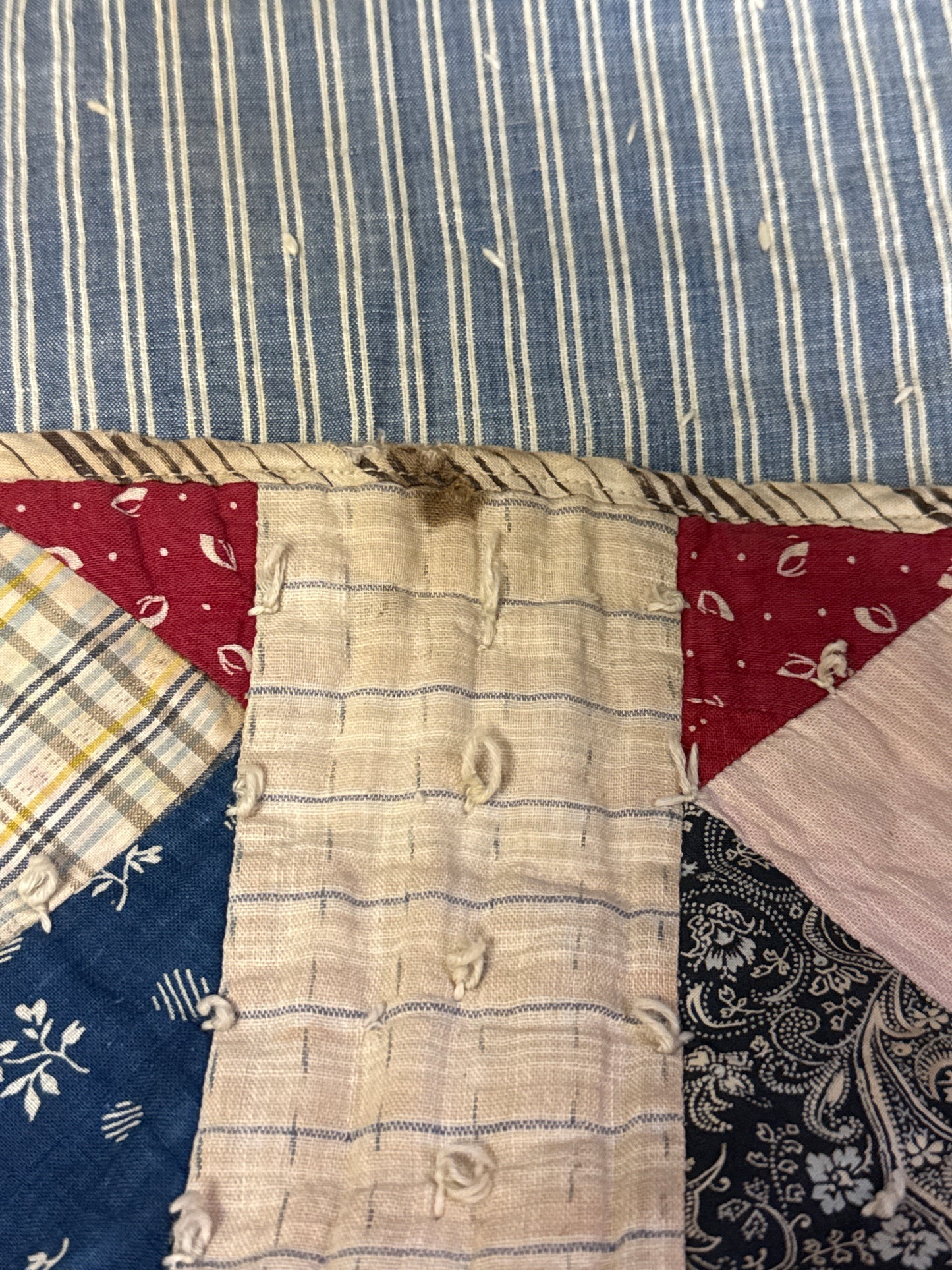 Red, White & Blue Crib Quilt ~ Late 1880s