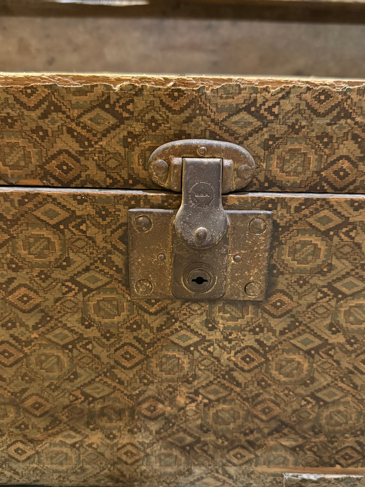 Antique Wallpaper-Covered Box