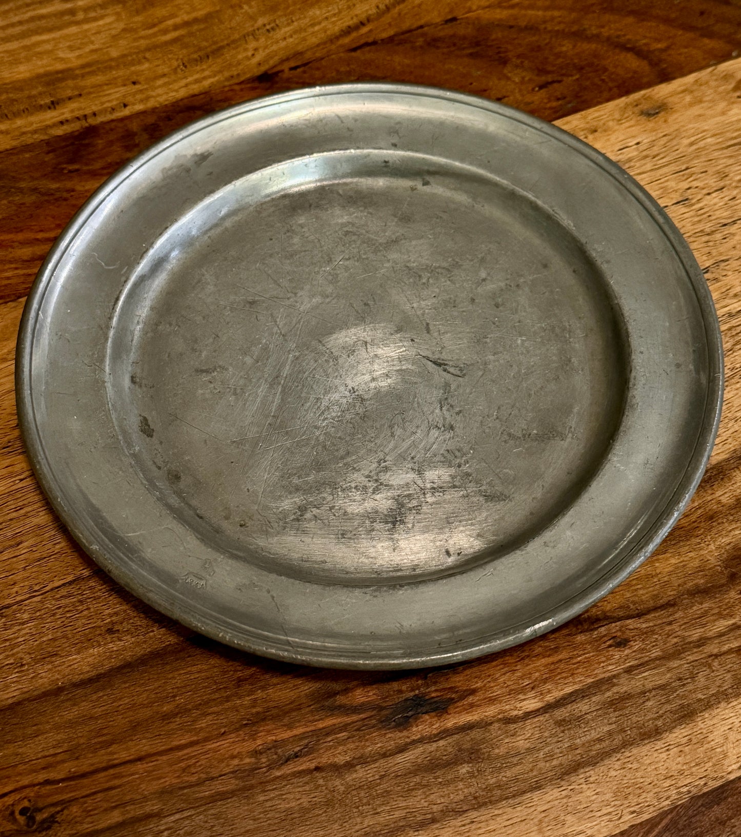 Early 9” Pewter Plate (1780-1820)