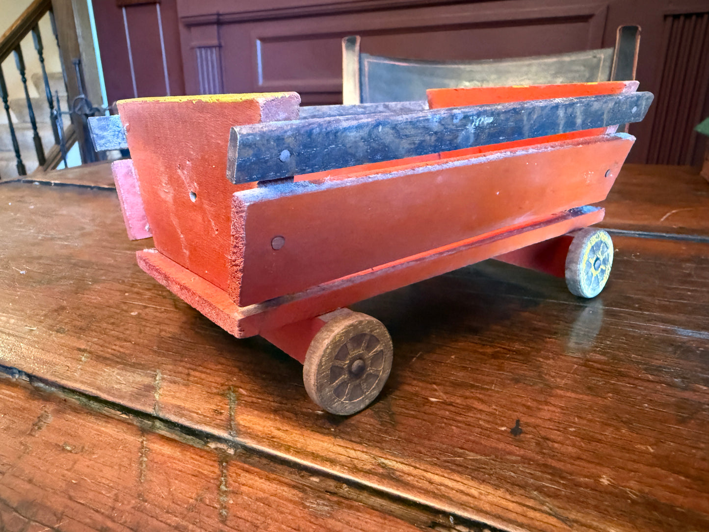Painted Folk Art Toy Cart