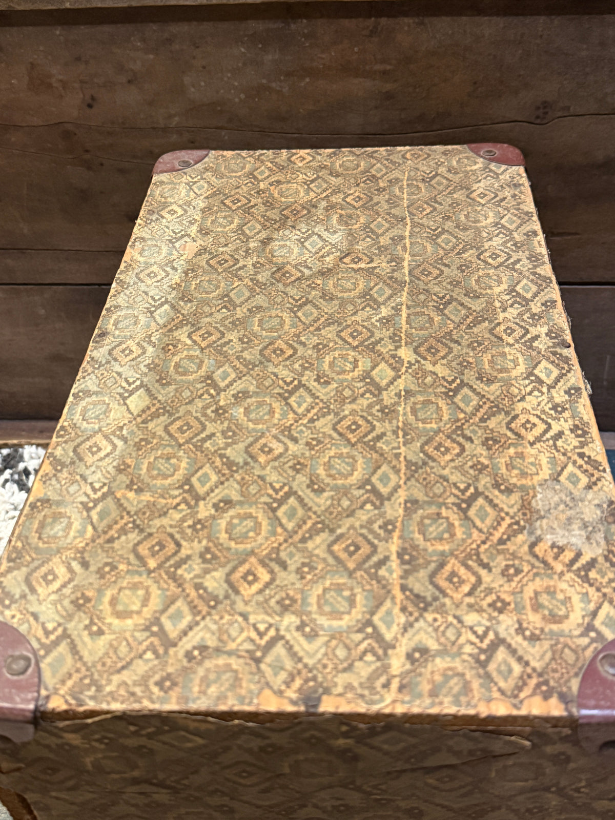 Antique Wallpaper-Covered Box