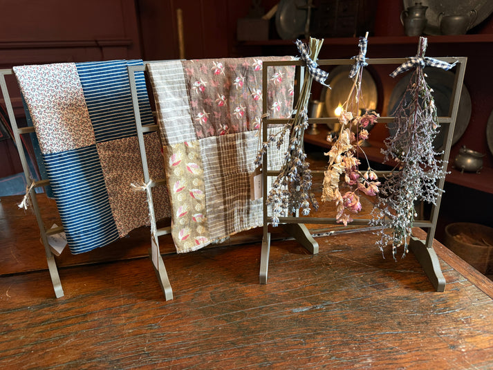 Miniature Drying Rack with Early Quilted Fabric or Drieds – A Primitive ...