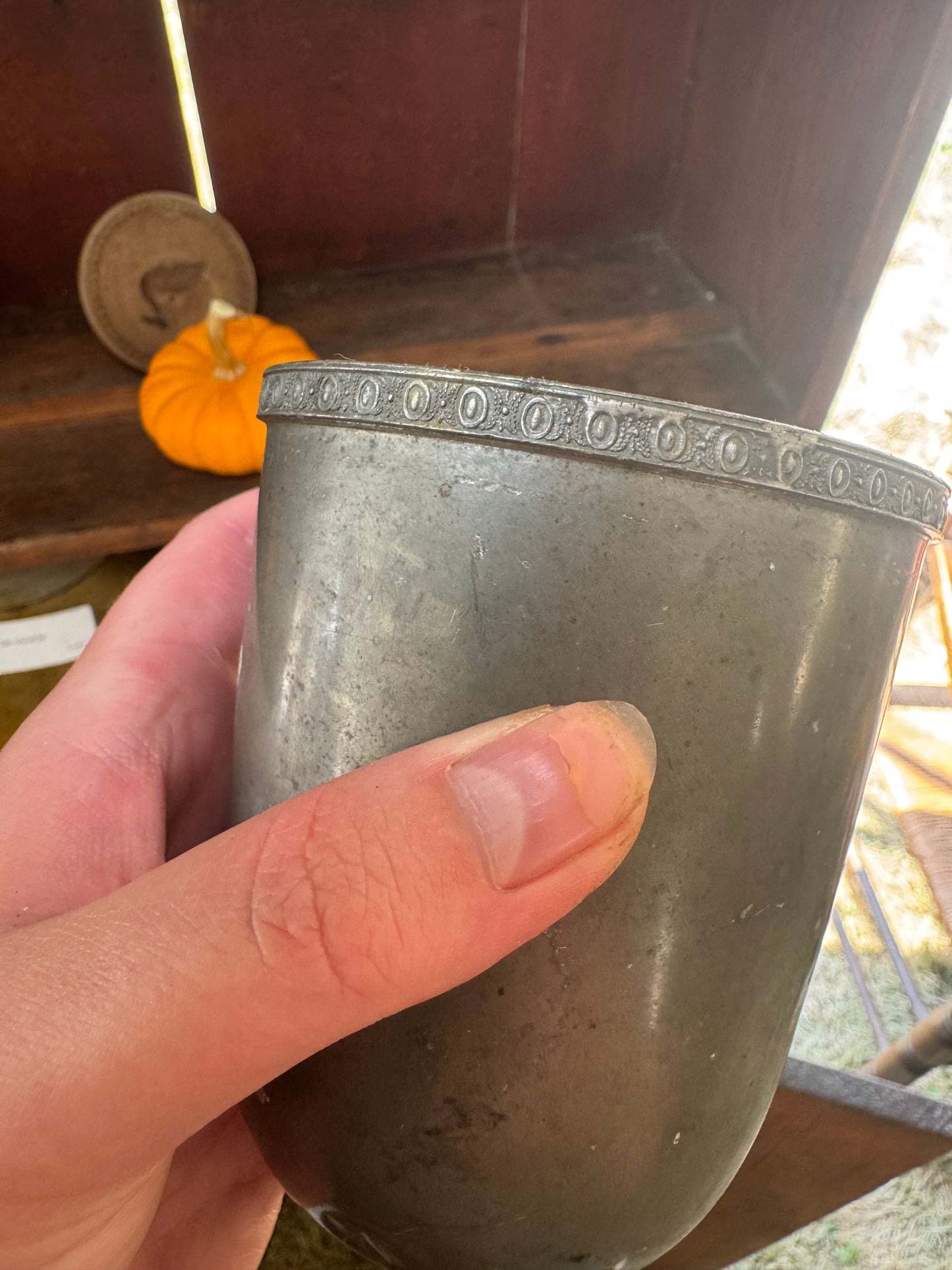 Antique Pewter Goblet