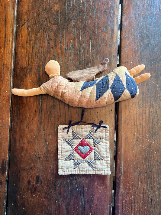 Patchwork Angel with Small Quilted Hanging