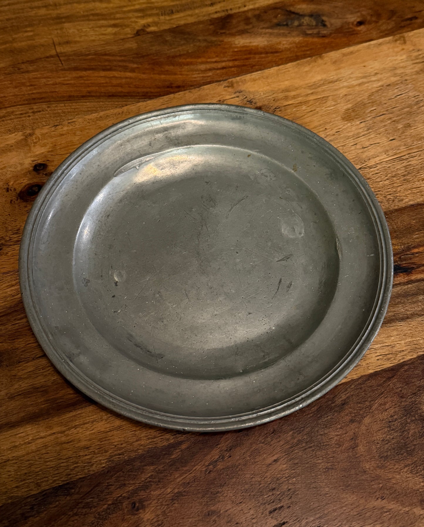 Early 9” Pewter Plate (1780-1820)