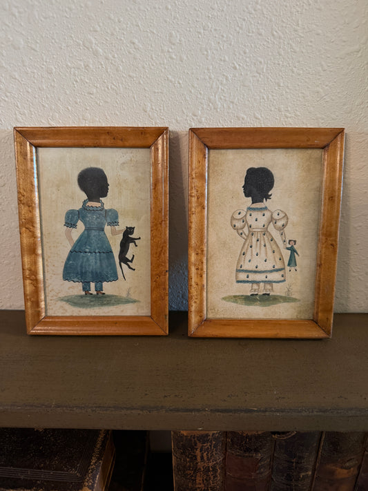 Pair of Framed Watercolor Portraits by Anne Childs