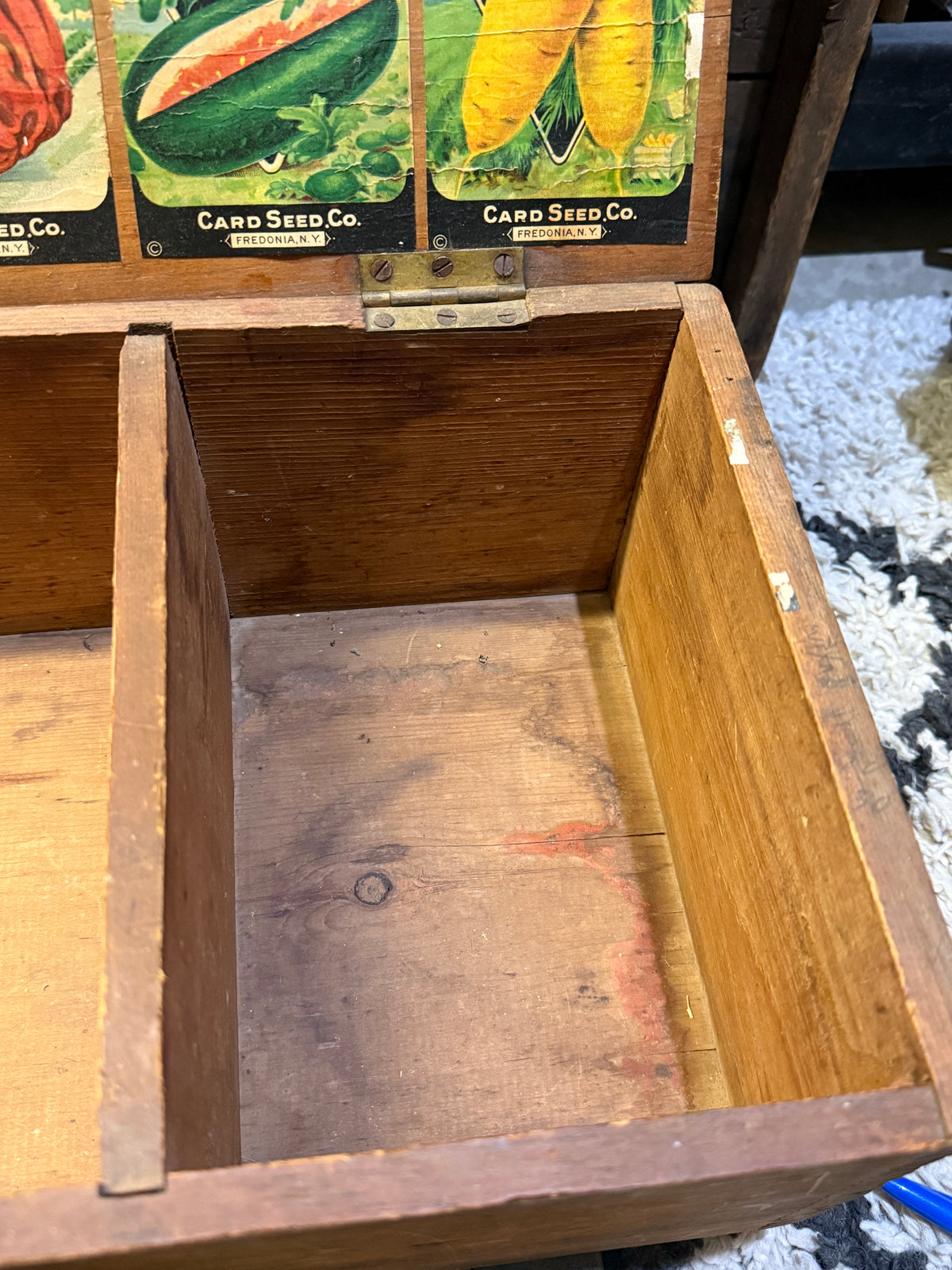 Antique Wooden Seed Box with Original Seed Labels