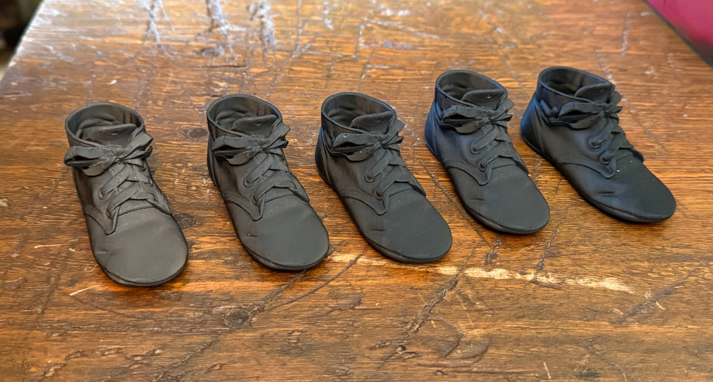 Little Shoes of Yesterday: Set of 5 Miniature Children's Shoe Ornaments