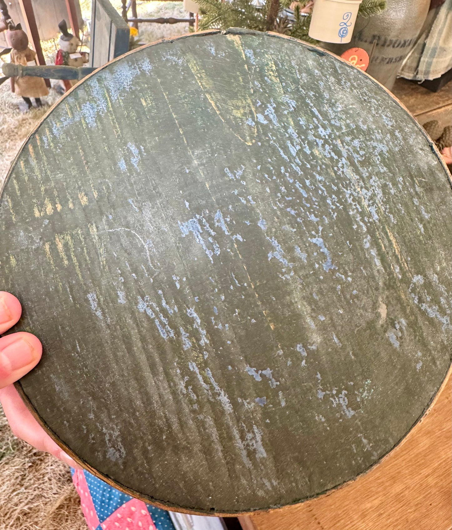 Early Pantry Box in Original Green Paint