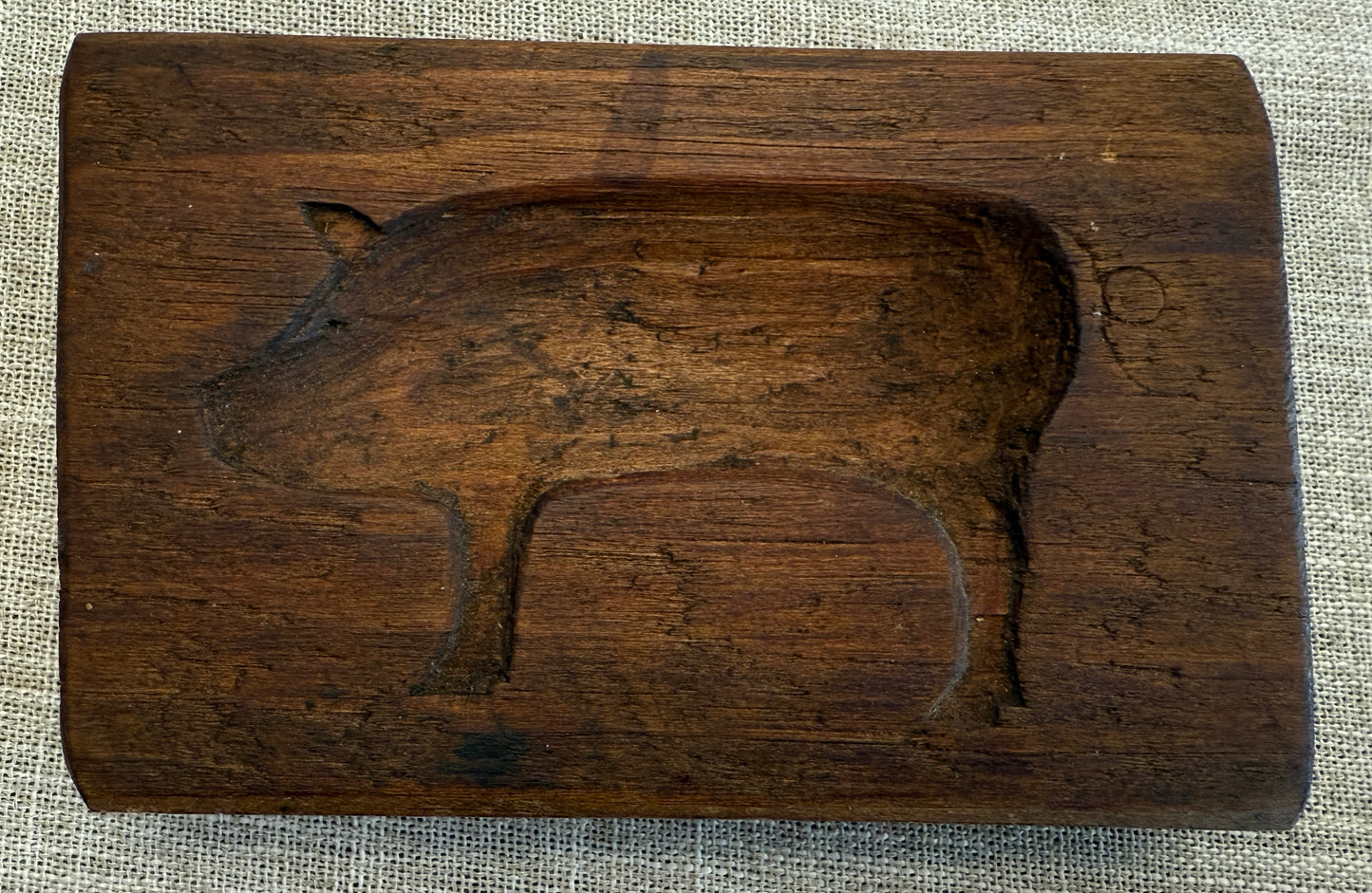 Early Hand-Carved Pig Mold