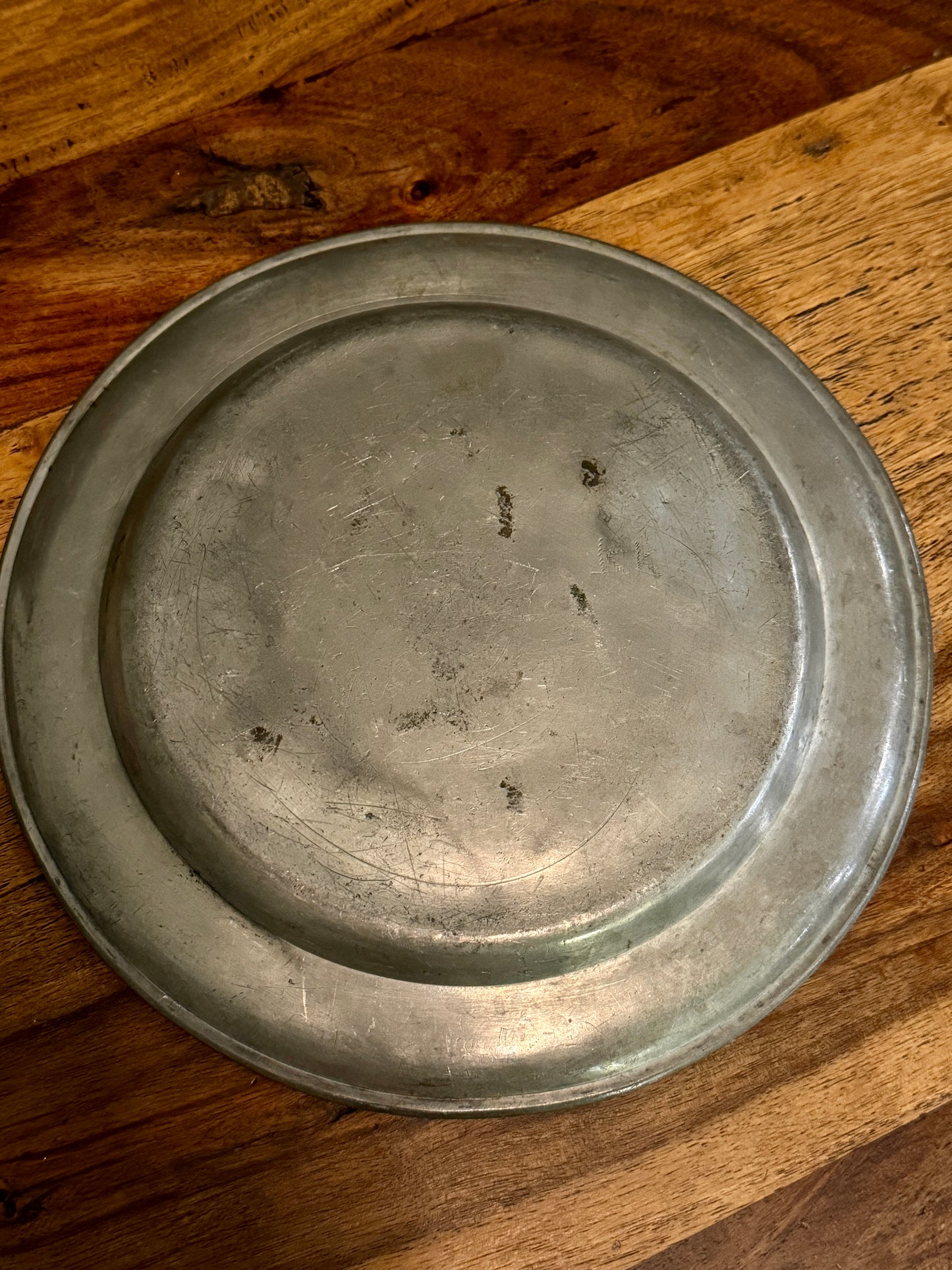 Early 9” Pewter Plate (1780-1820)