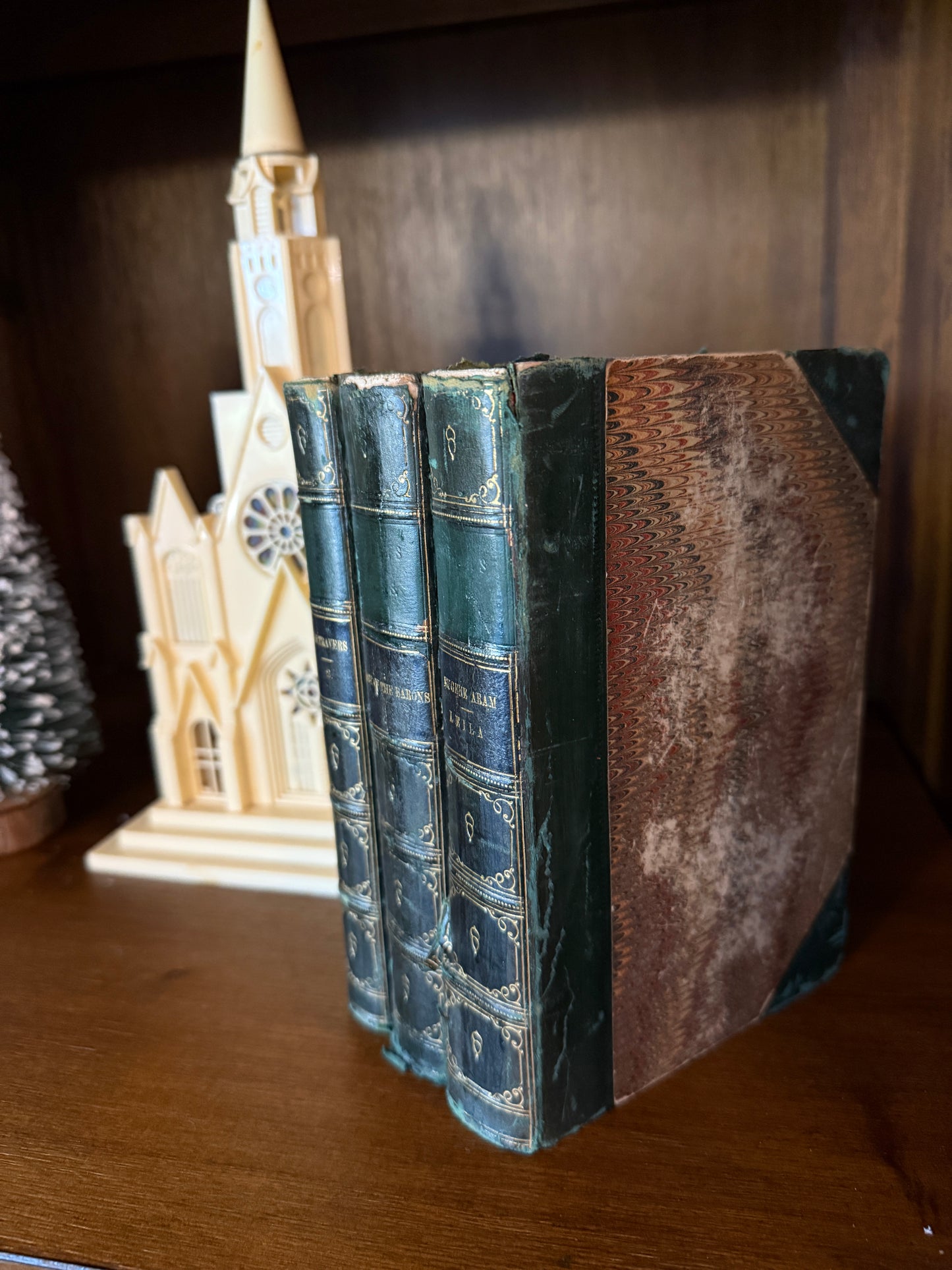 C. 1845–1865 Leather-Bound Book Set