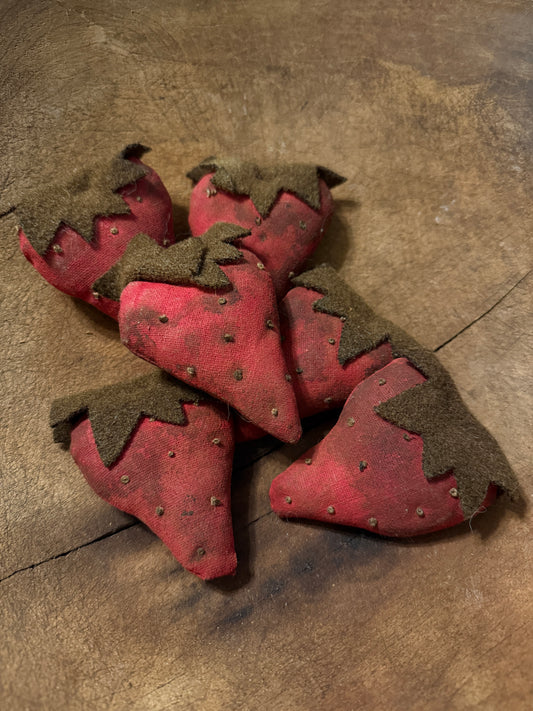 Set of 6 Fabric Strawberries