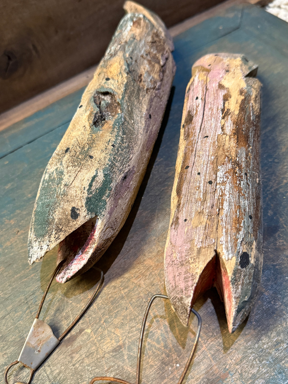 Antique Hand-Carved Fish Stringer
