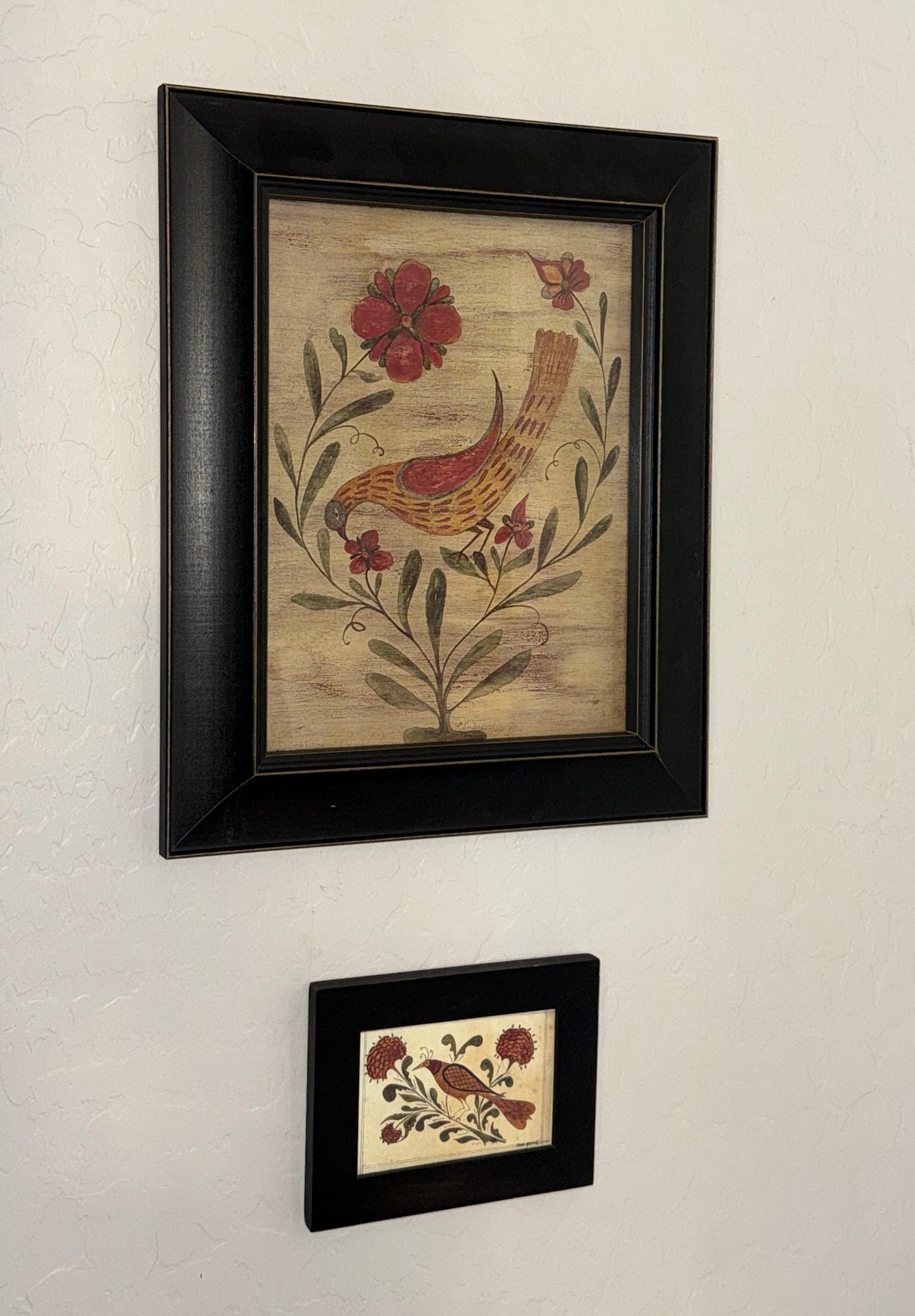 Pennsylvania German Style Fraktur Bird Folk Art by Kathy Enders