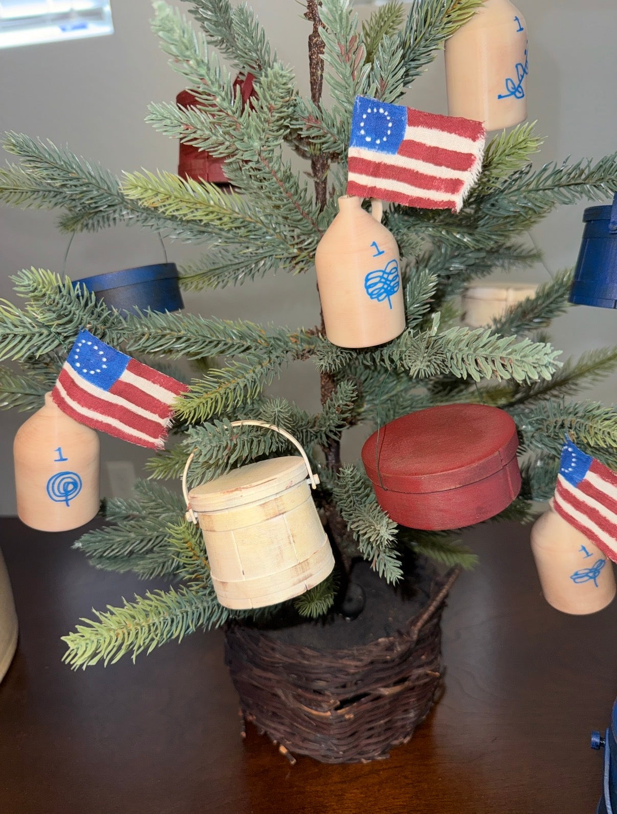 Set of 5 Jug Ornaments with Flags