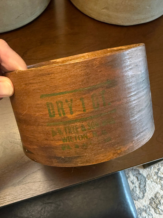 1 Qt. Frye & Son Wooden Dry Measure