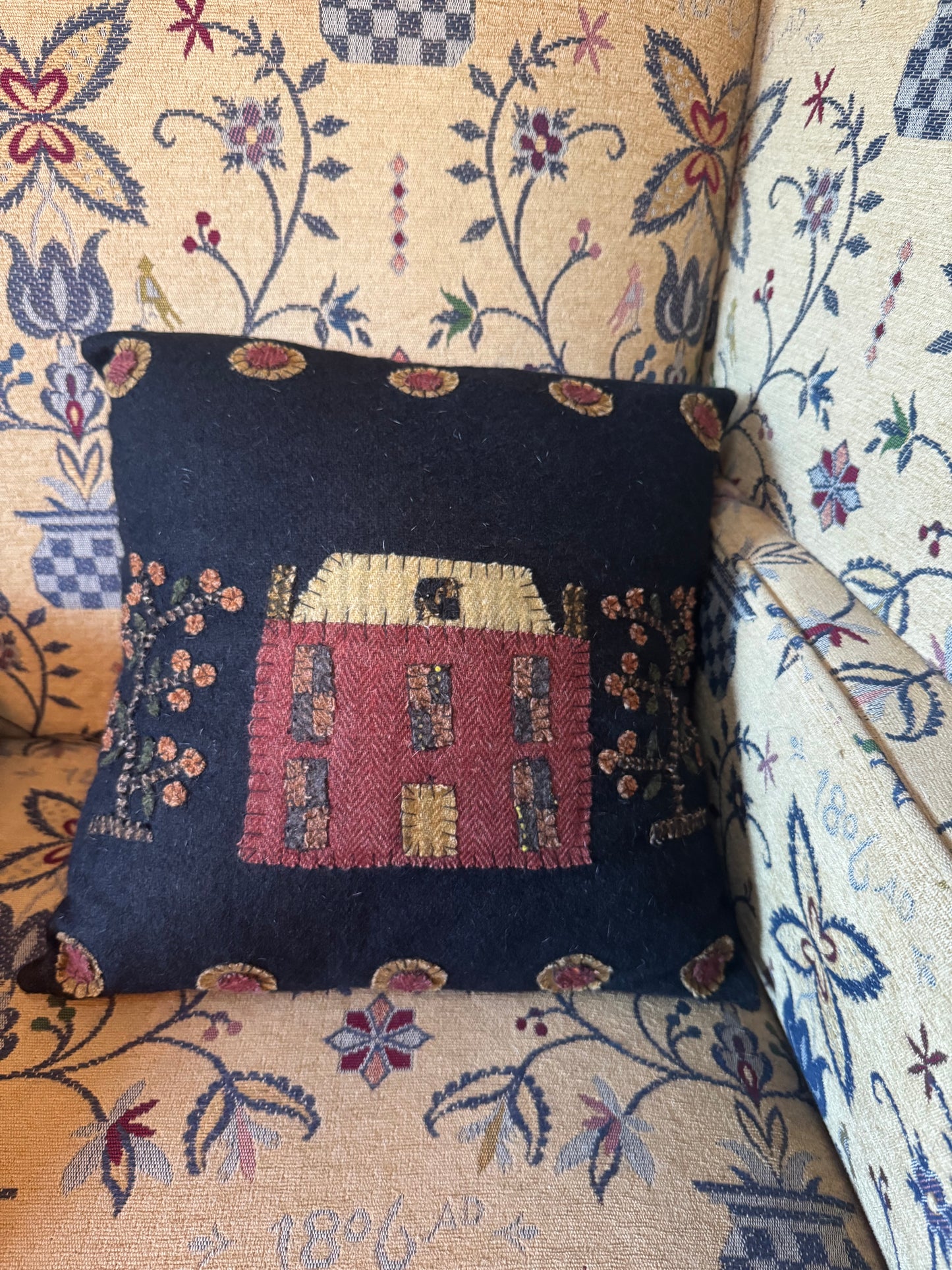 Appliqué House Pillow