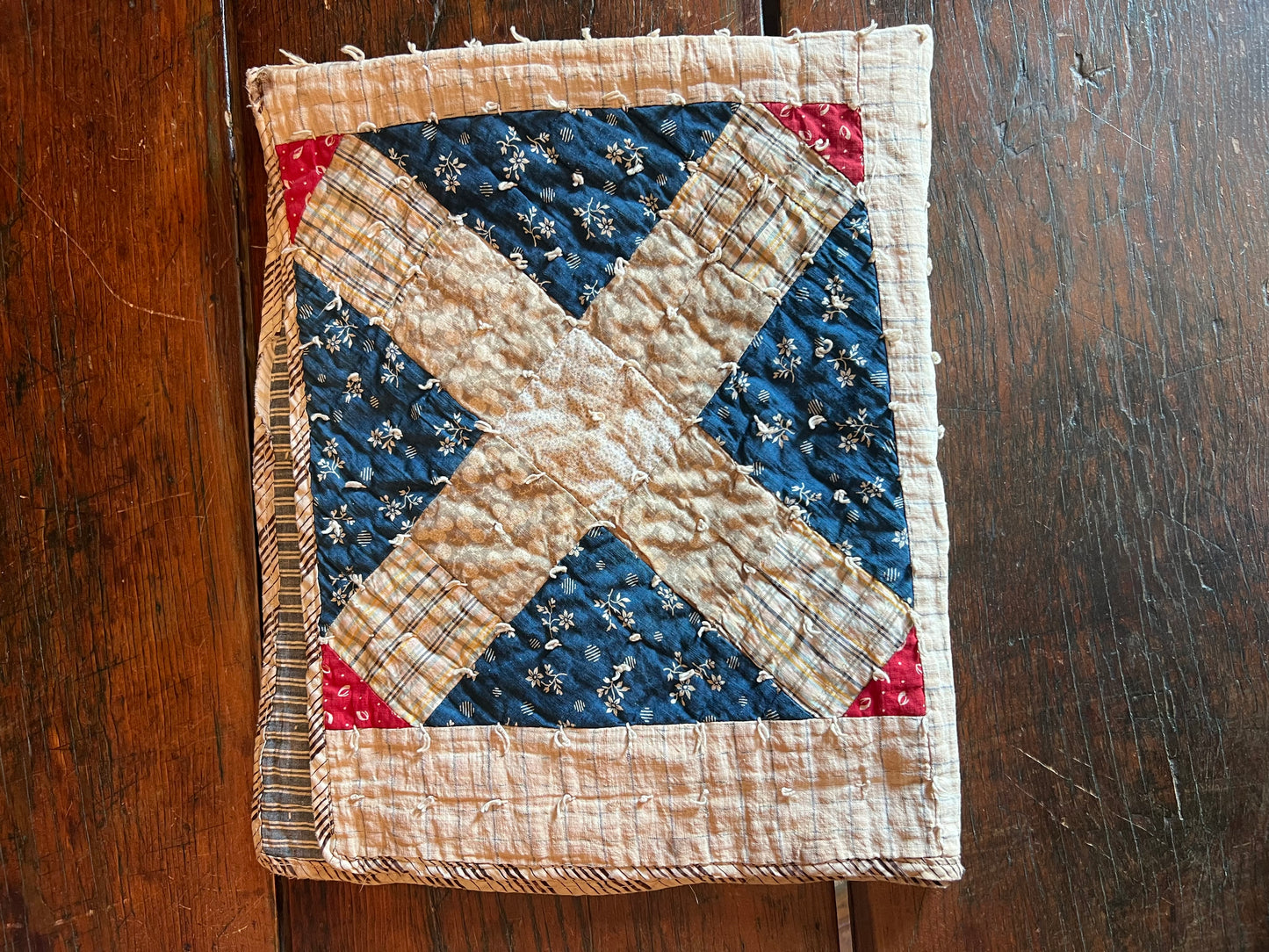 Red, White & Blue Crib Quilt ~ Late 1880s