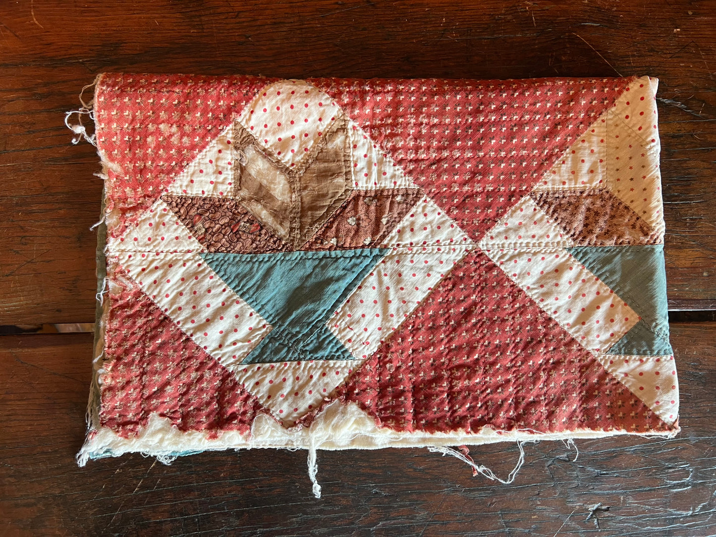 Basket pattern quilt fragment, c. 1860–1885