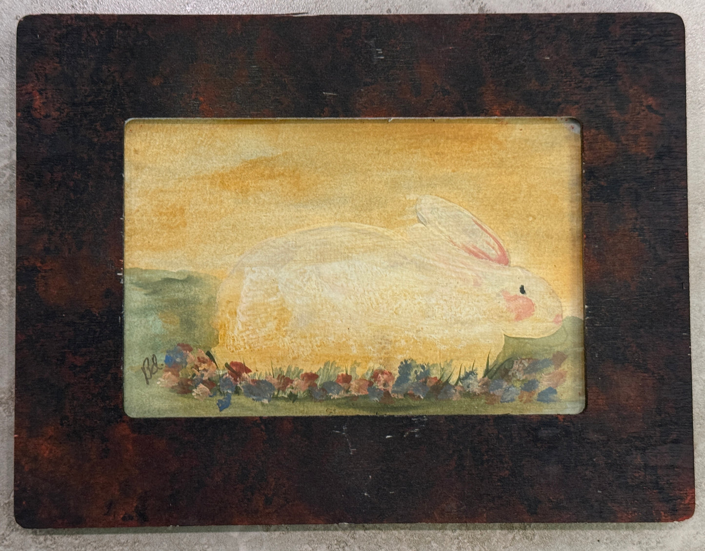 Barbara Irwin Folk Art Rabbit Painting