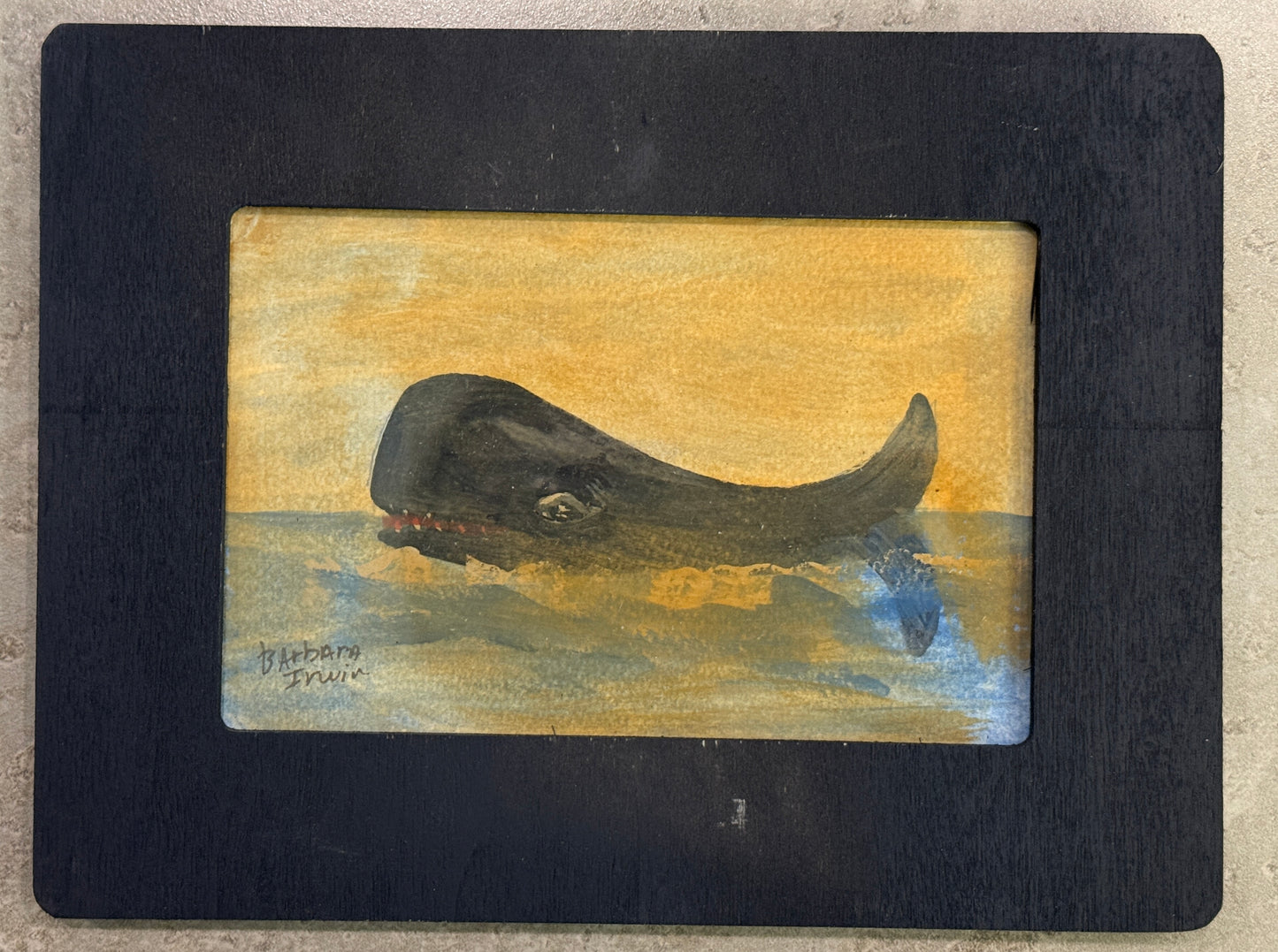 Barbara Irwin Folk Art Whale Painting