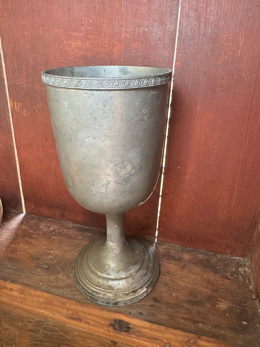 Antique Pewter Goblet