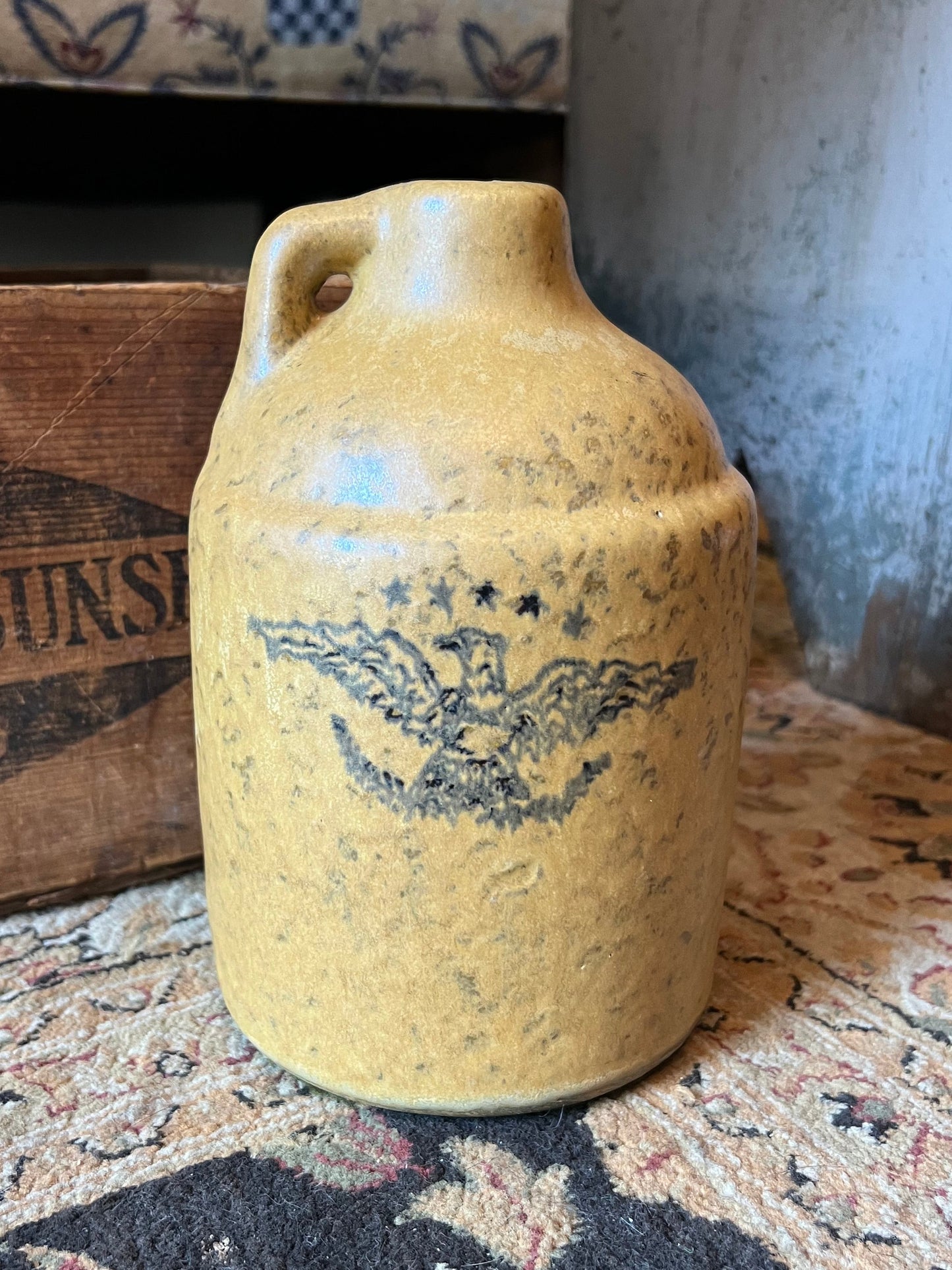 8” Stoneware jug with American Eagle