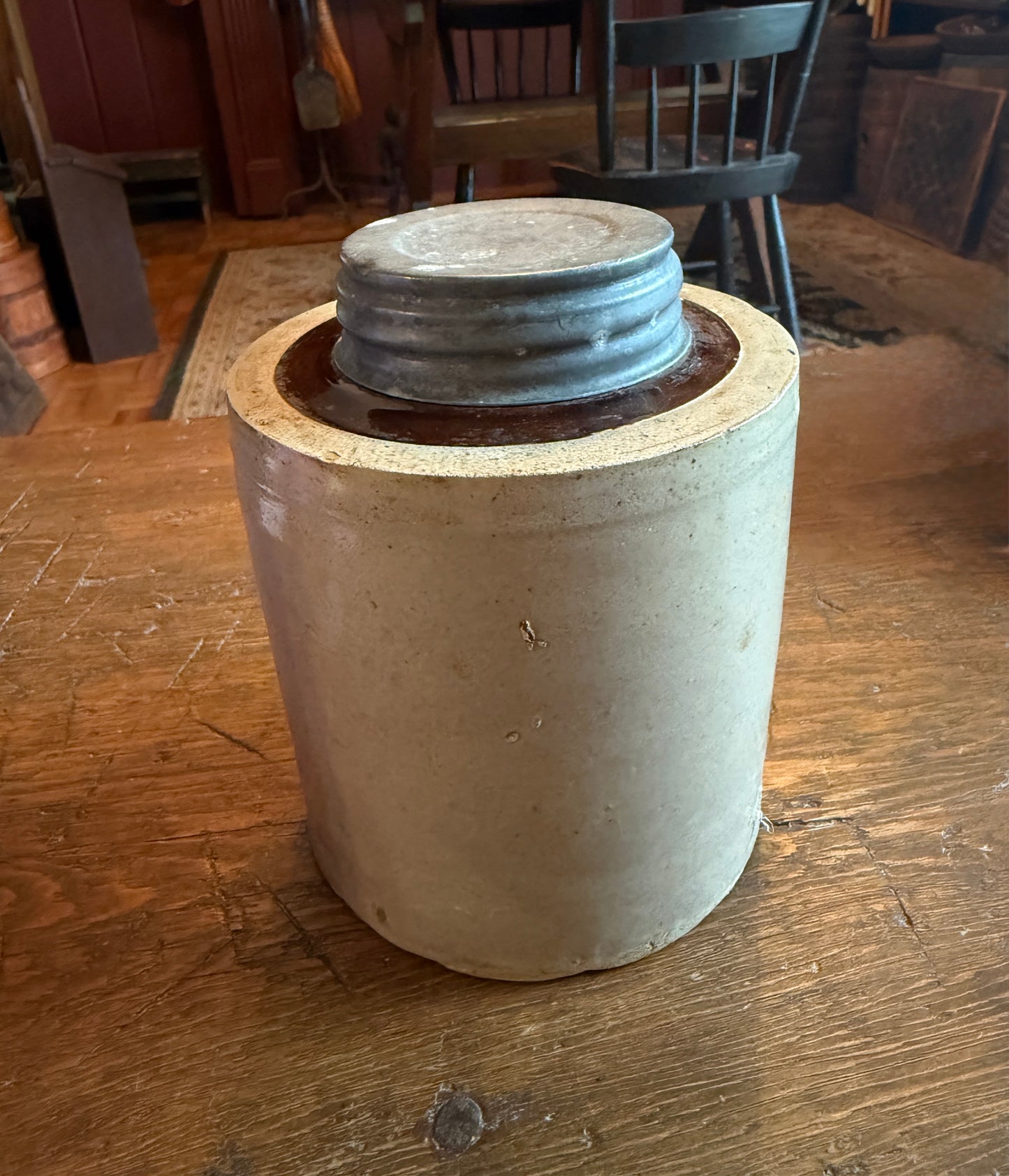 Antique Salt-glaze Stoneware Ink or Paste Jar