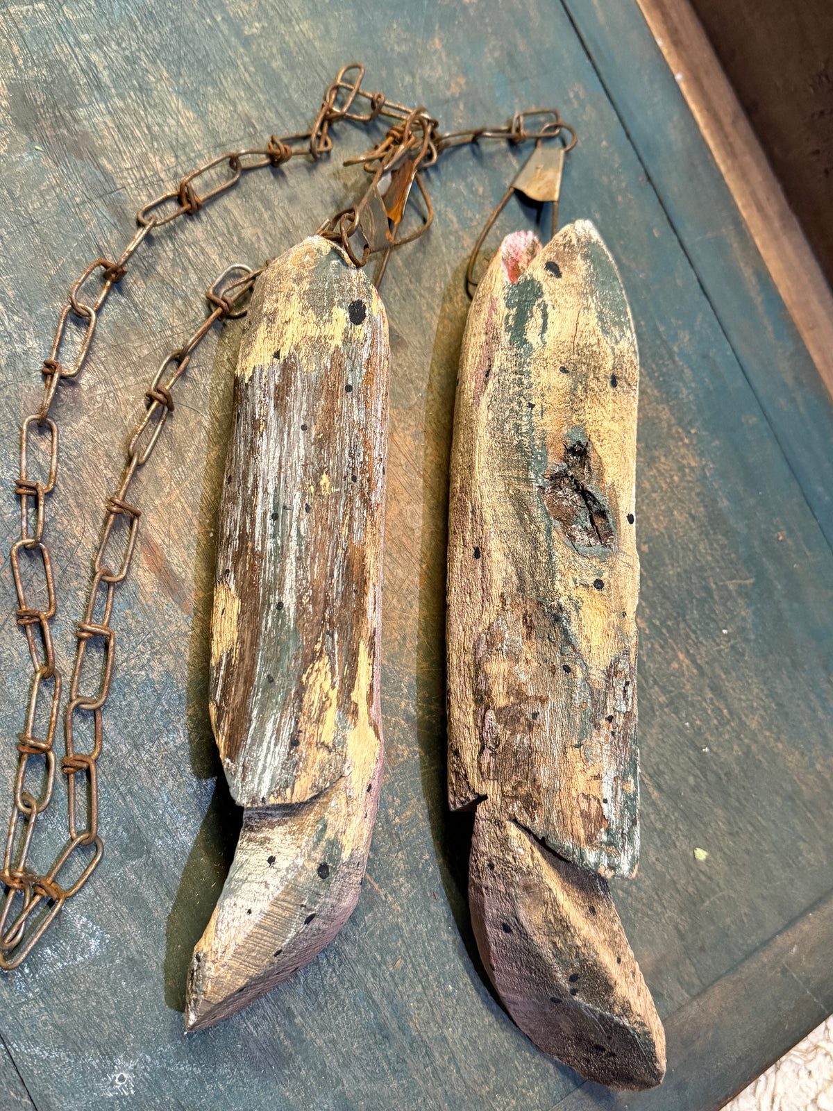 Antique Hand-Carved Fish Stringer
